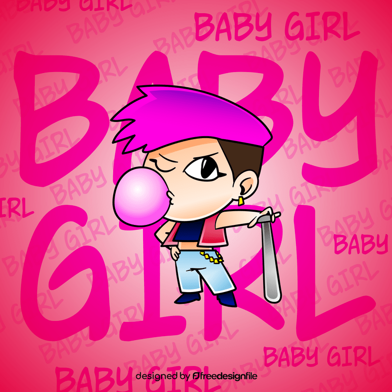 Baby girl cartoon vector