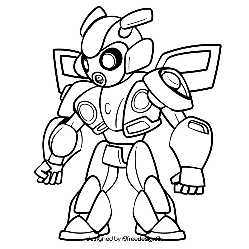 Bumblebee cartoon drawing black and white clipart