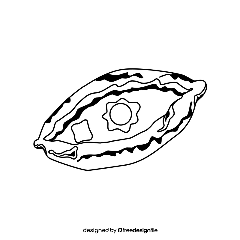 Khachapuri black and white clipart