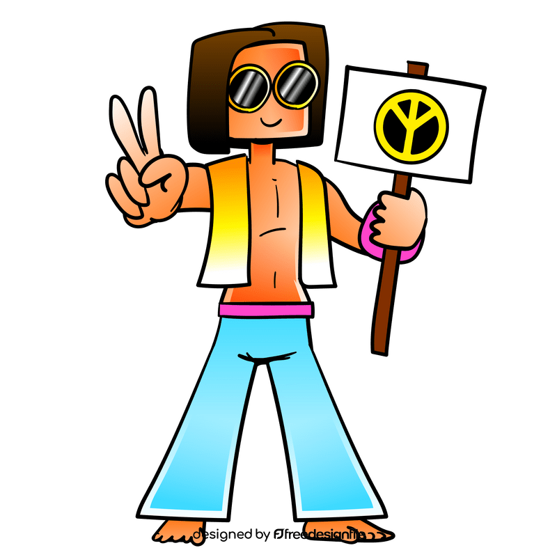 Hippie cartoon clipart