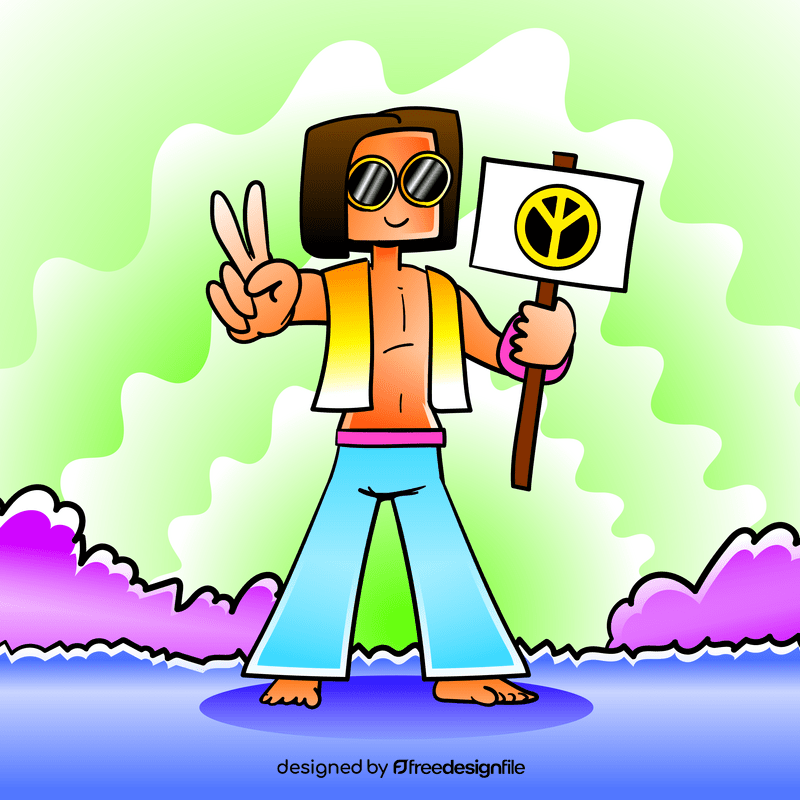 Hippie cartoon vector