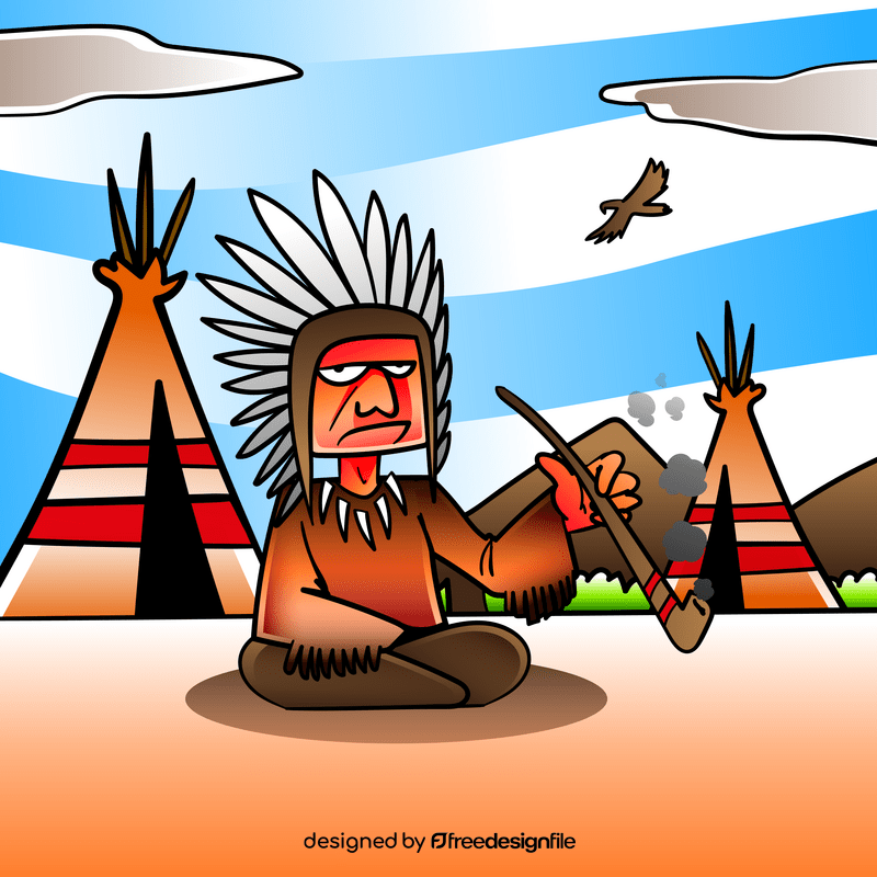 Native American cartoon vector