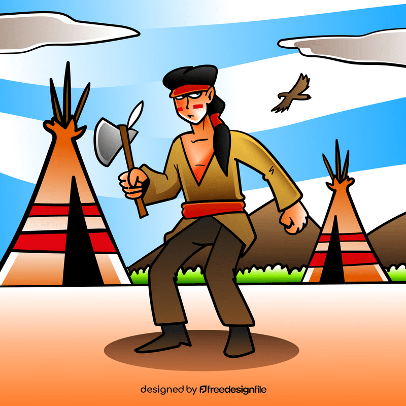 Native American cartoon vector