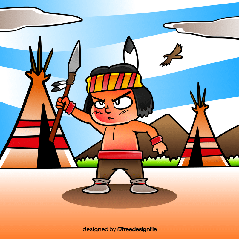 Native American cartoon vector