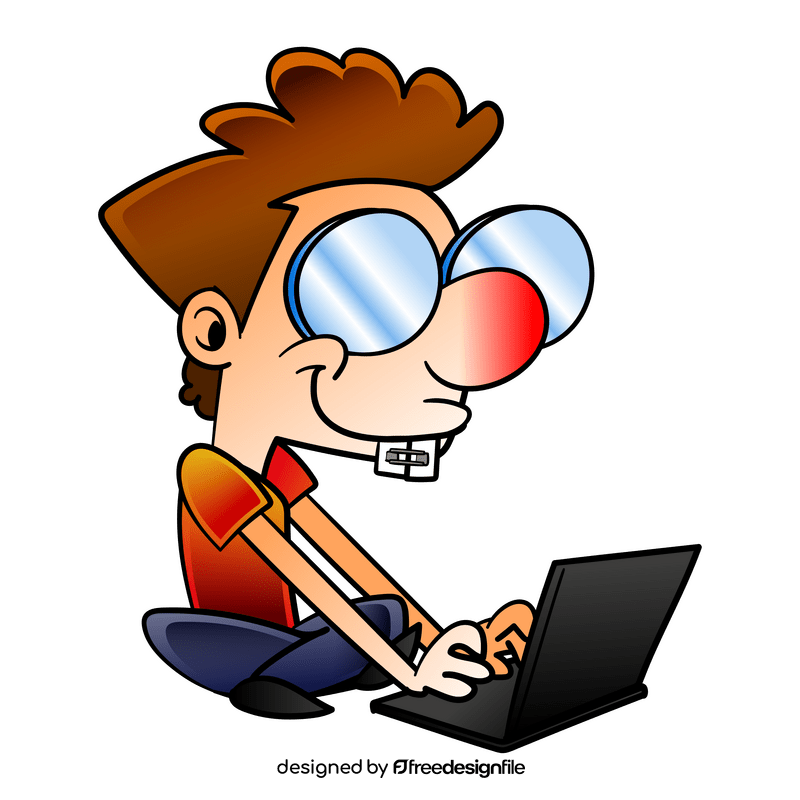 Nerd cartoon clipart