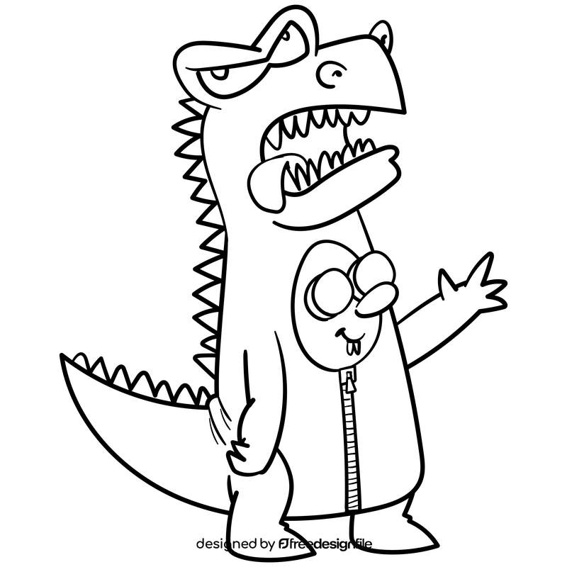 Nerd cartoon drawing black and white clipart