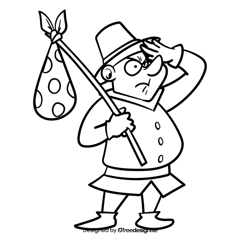 Pioneer cartoon black and white clipart