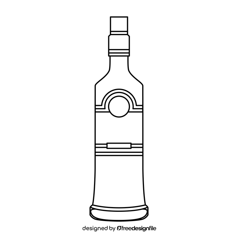 Russian vodka black and white clipart