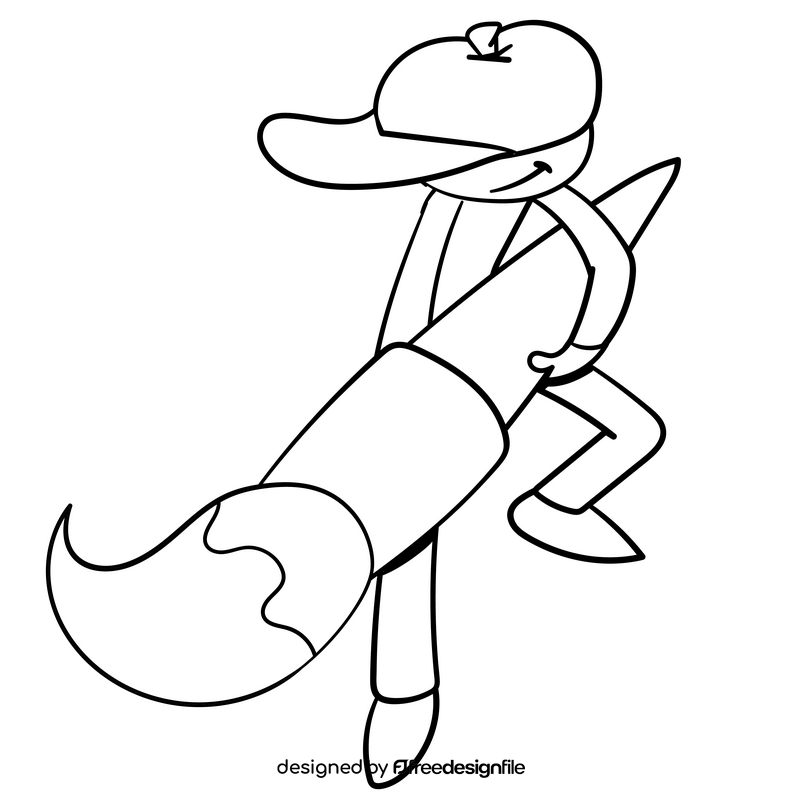 Artist cartoon drawing black and white clipart