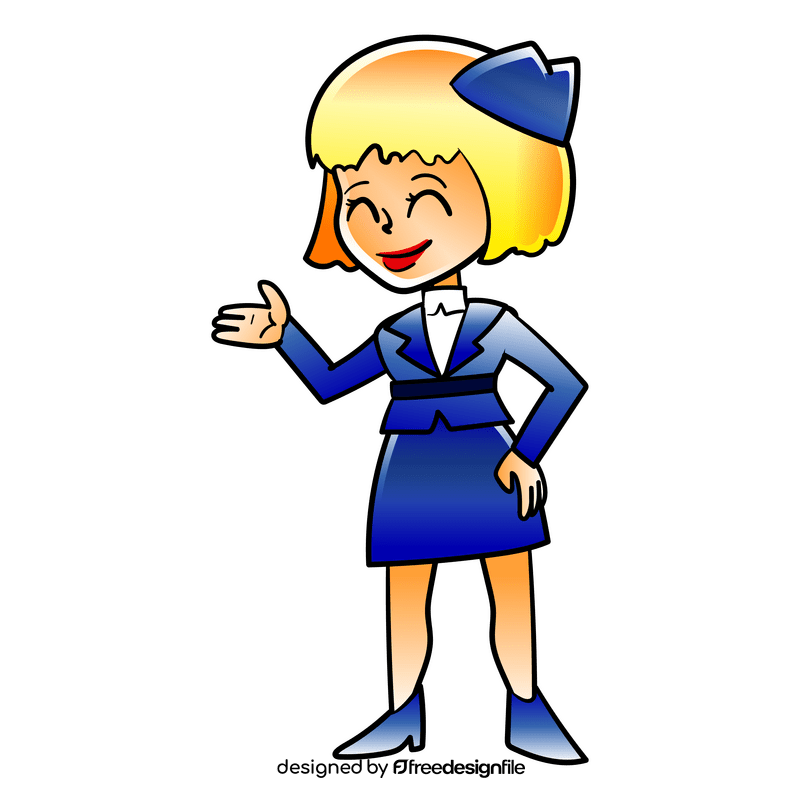 Flight Attendant cartoon clipart