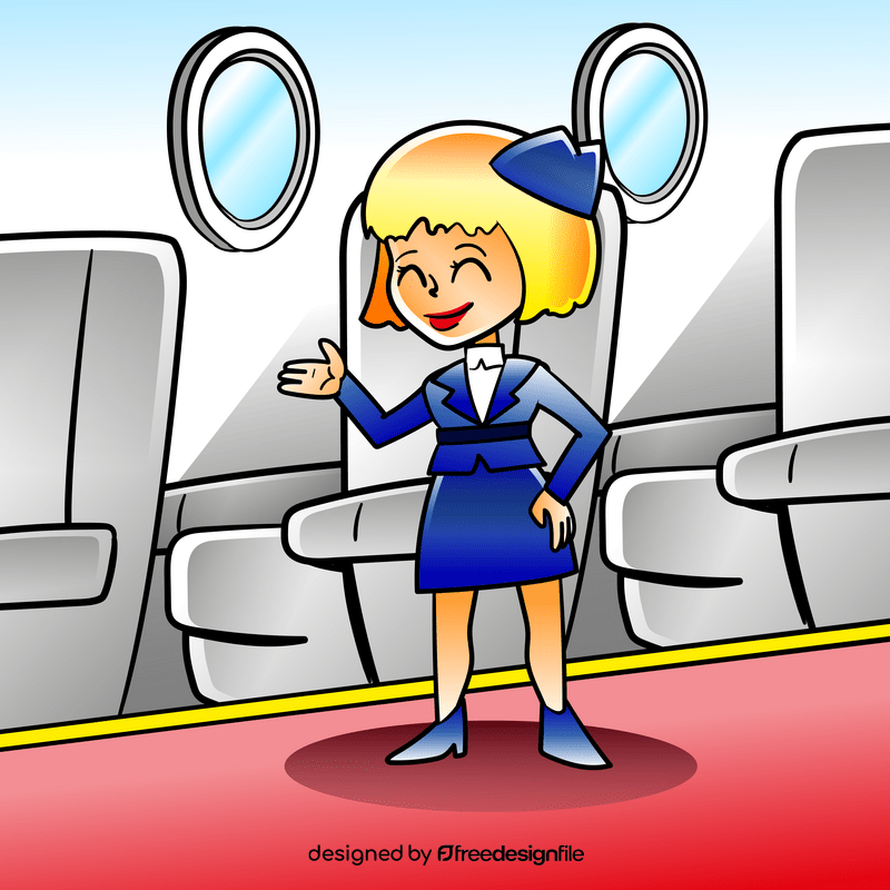 Flight Attendant cartoon vector