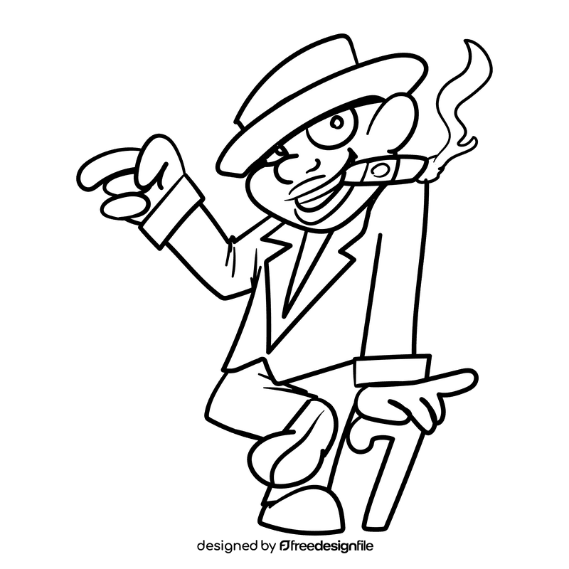 African american cartoon drawing black and white clipart