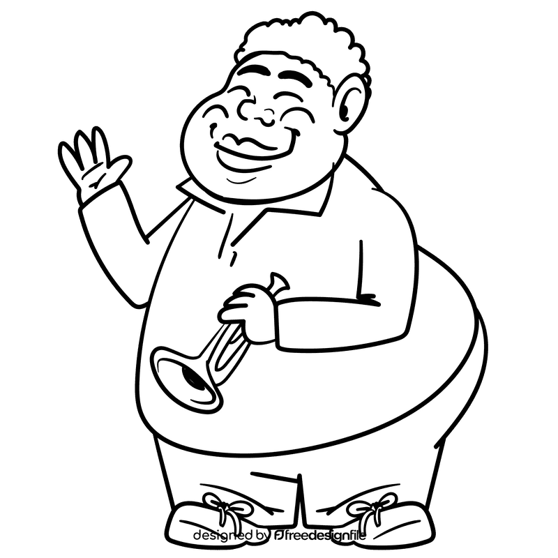 African american cartoon drawing black and white clipart