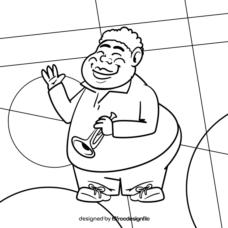 African american cartoon drawing black and white vector