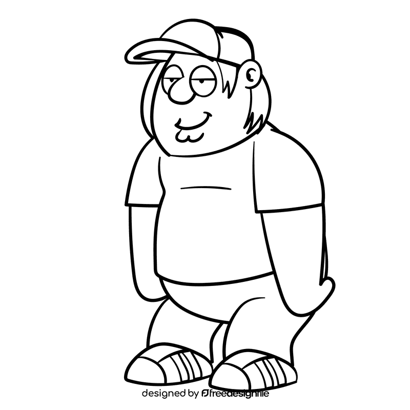 Griffin cartoon drawing black and white clipart