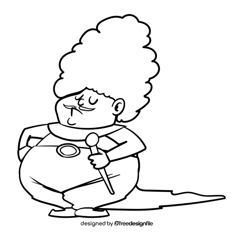 Prince cartoon drawing black and white clipart