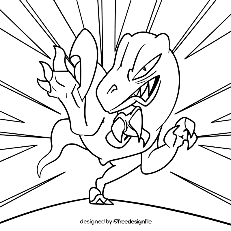 Velociraptor cartoon drawing black and white vector