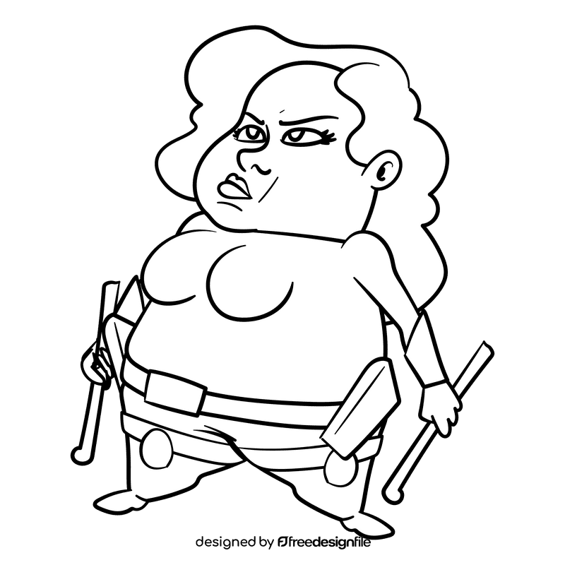 Black widow cartoon drawing black and white clipart