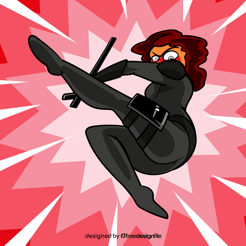 Black widow cartoon vector