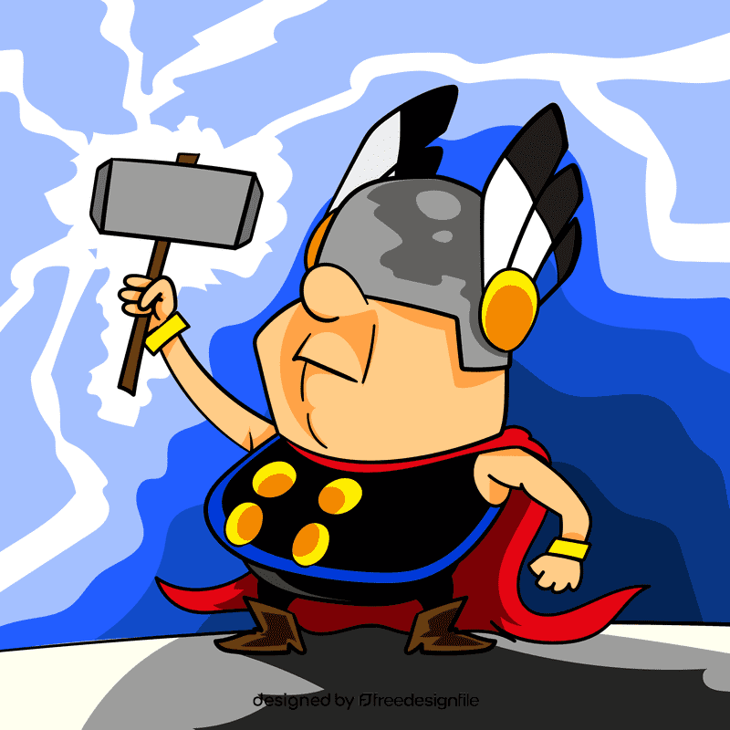 Thor cartoon vector