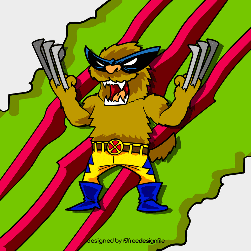 Wolverine cartoon vector