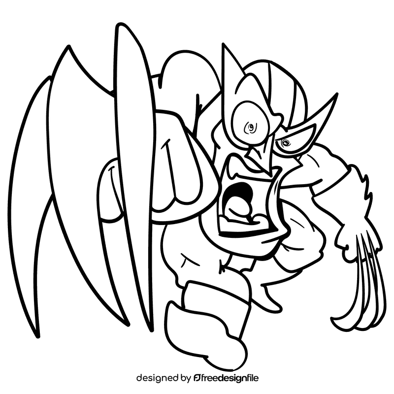 Wolverine cartoon drawing black and white clipart