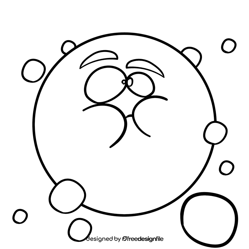 Jupiter cartoon drawing black and white clipart