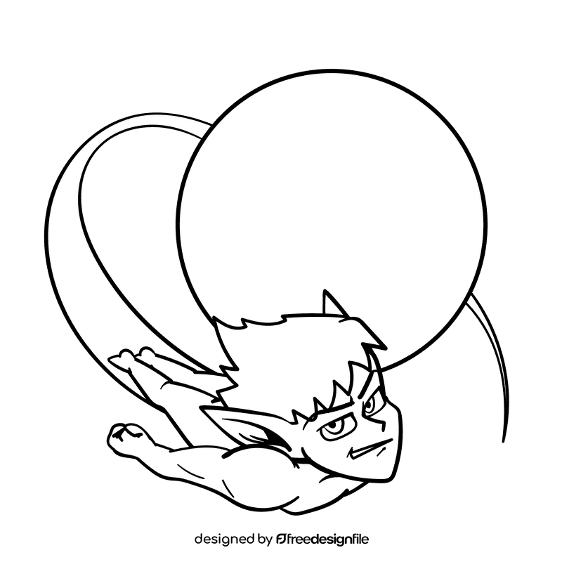 Mercury cartoon drawing black and white clipart