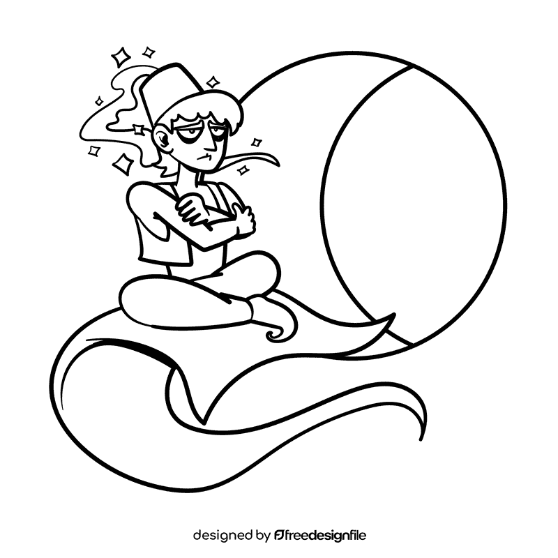 Moon cartoon drawing black and white clipart