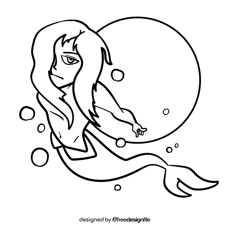 Neptune cartoon drawing black and white clipart