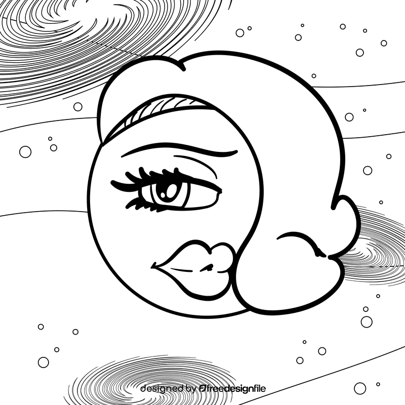 Venus cartoon drawing black and white vector