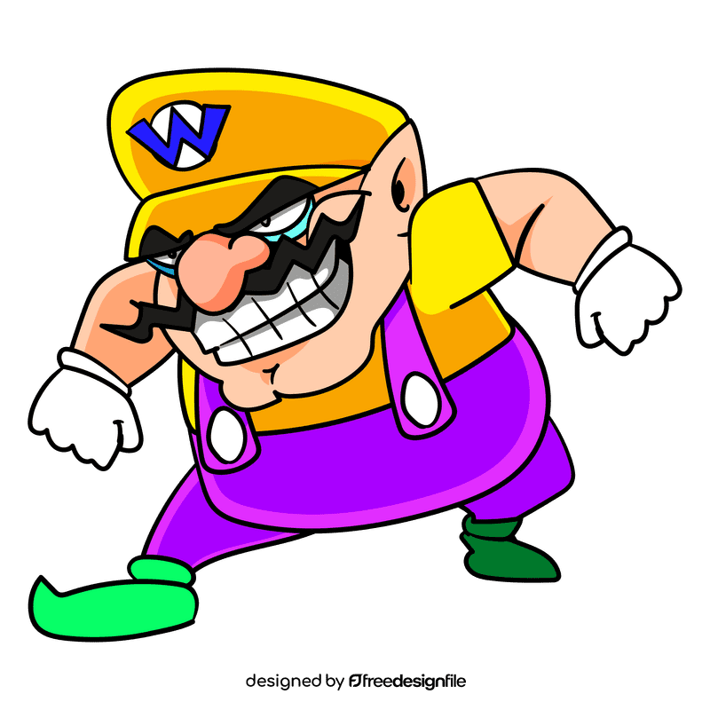 Super Smash Wario cartoon clipart