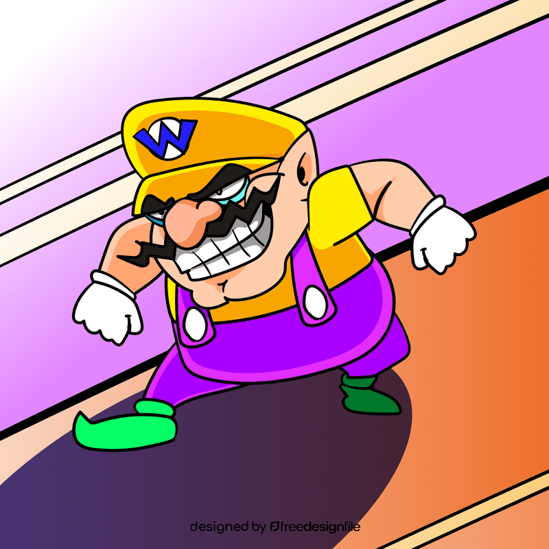 Super Smash Wario cartoon vector