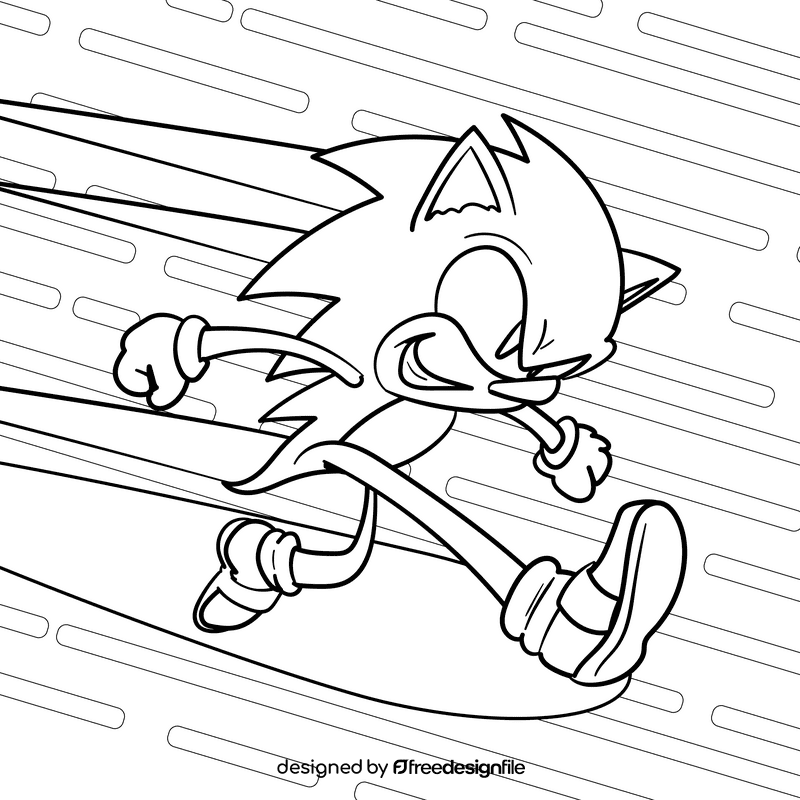 Super Smash Sonic drawing cartoon black and white vector