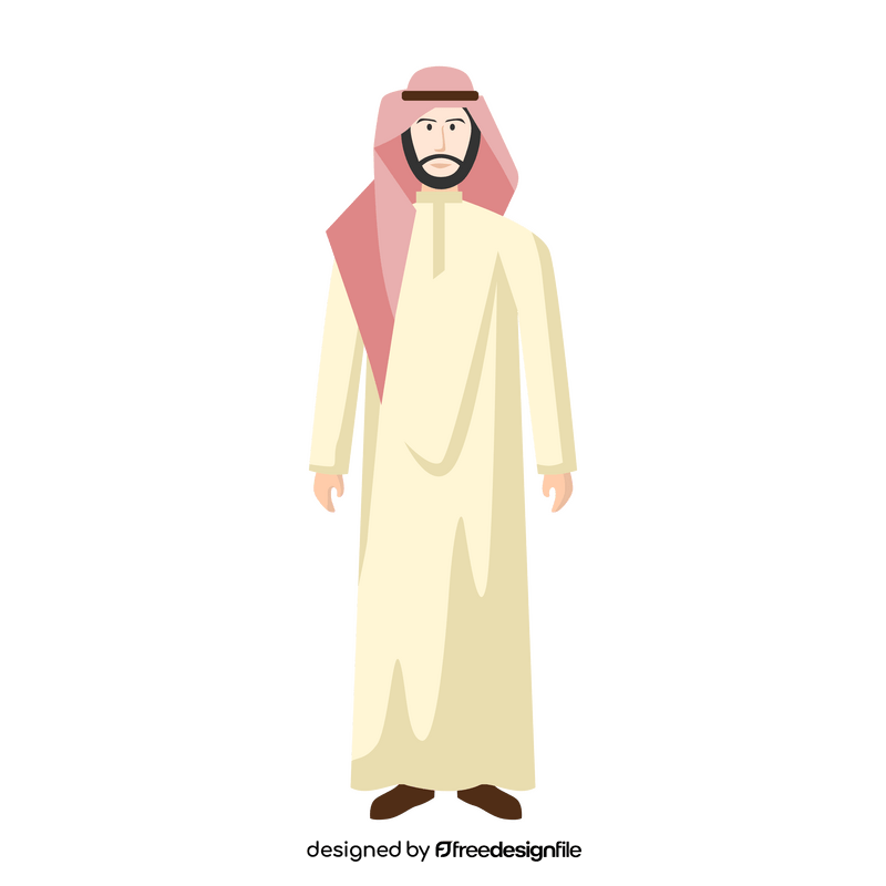 Saudi thobe jubba national dress clipart