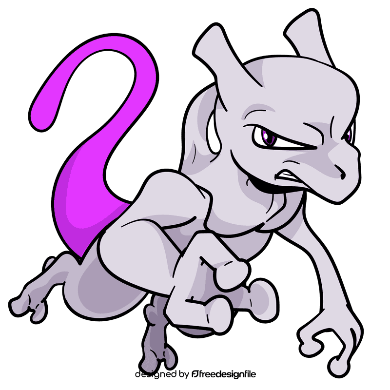 Pokemon Newtwo cartoon clipart