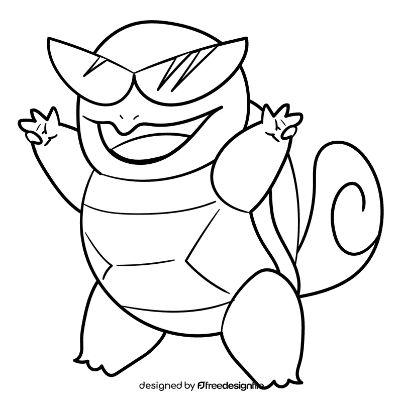 Pokemon Squirtle drawing black and white clipart