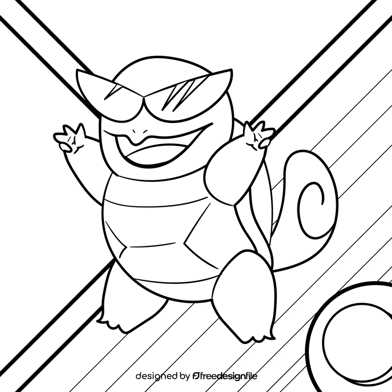 Pokemon Squirtle drawing black and white vector