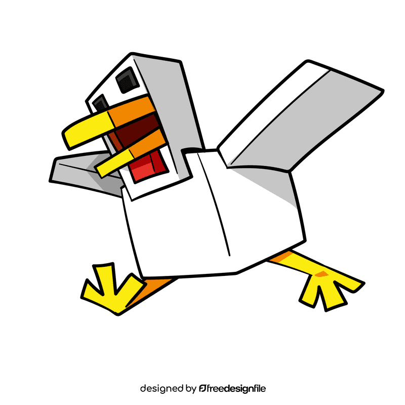 Minecraft Chicken cartoon clipart