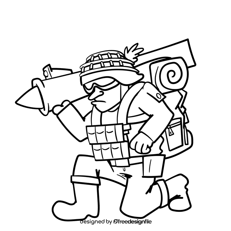 Call of Duty cartoon drawing black and white clipart