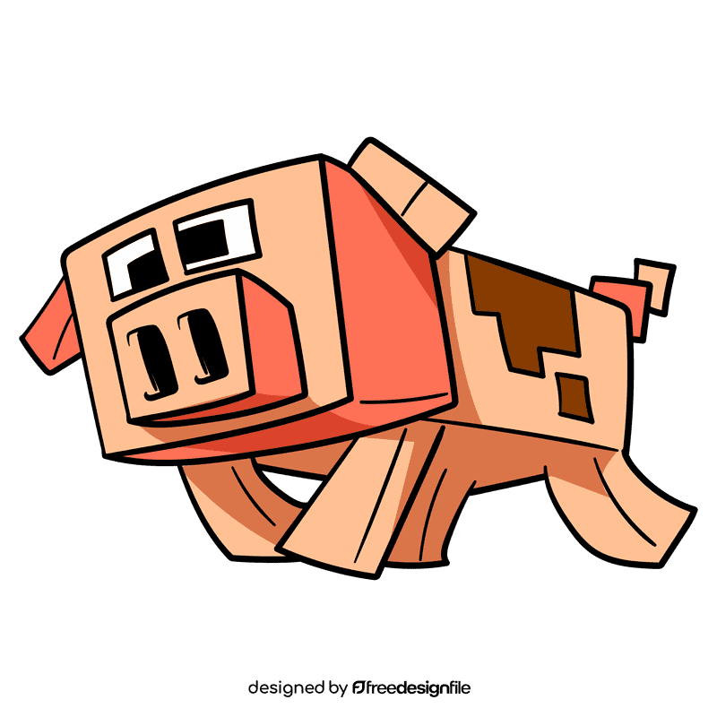 Minecraft Pig cartoon clipart