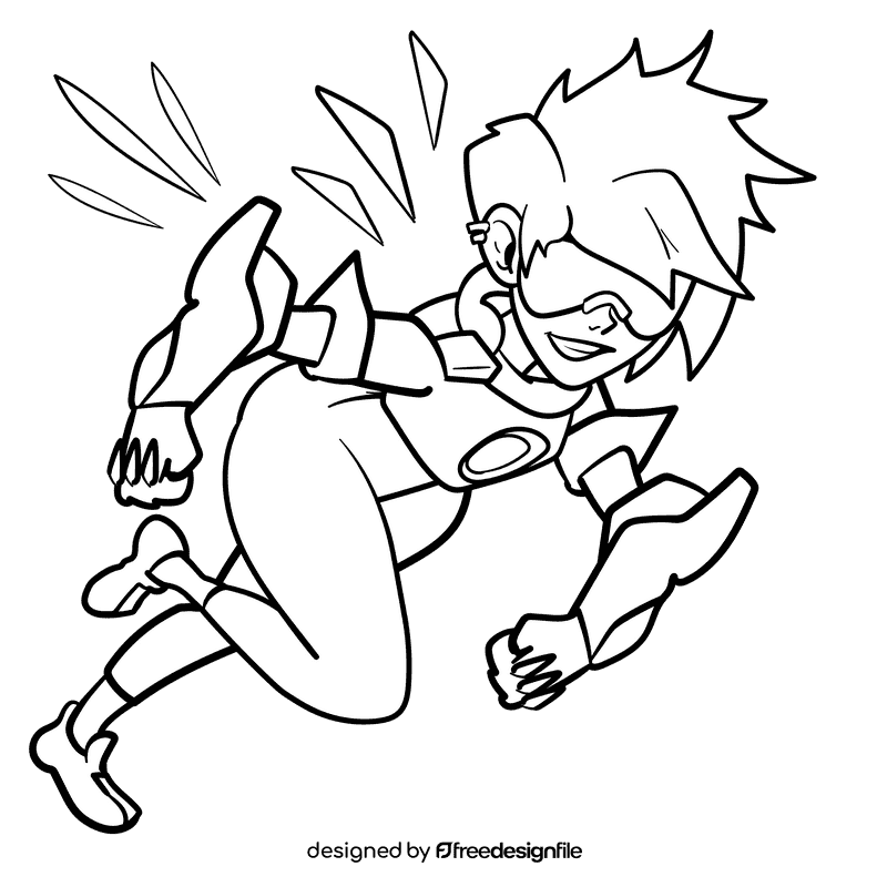 Overwatch Tracer cartoon drawing black and white clipart