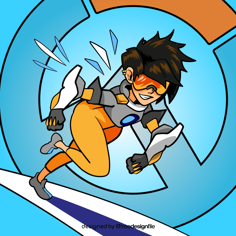 Overwatch Tracer cartoon vector