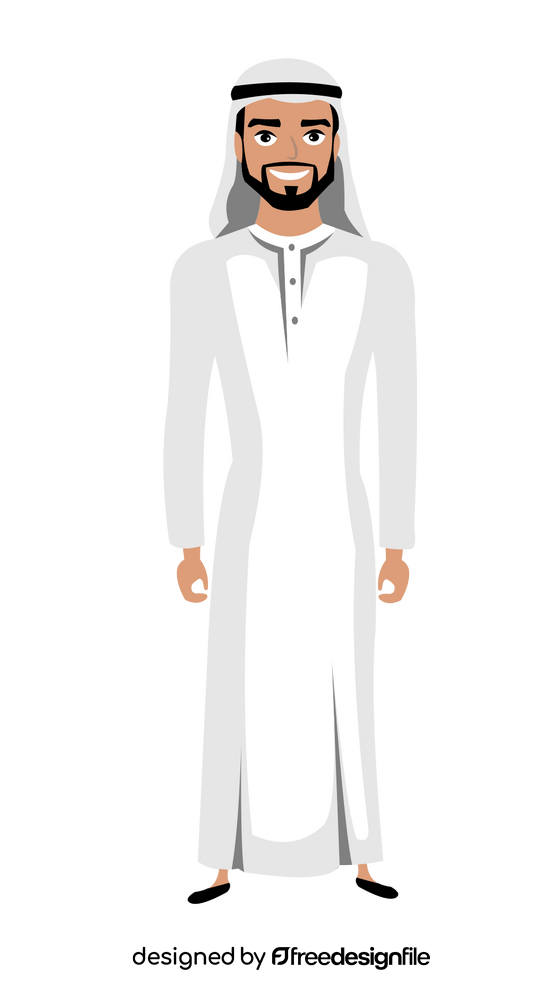 Saudi arabia traditional clothing, national dress clipart