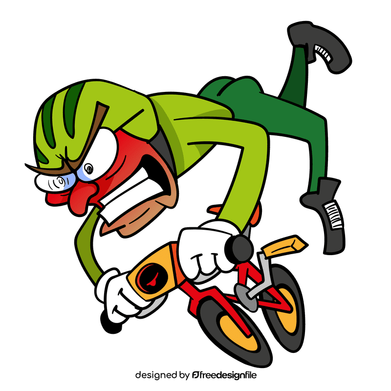 Ride a bike rage cartoon clipart