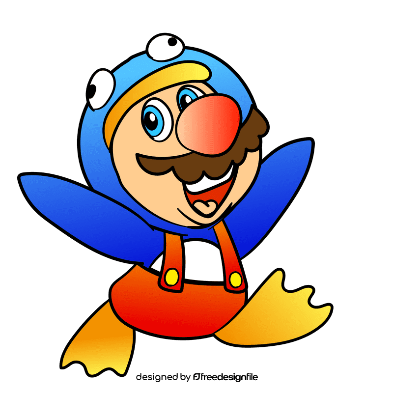 Mario Power Up penguin cartoon clipart