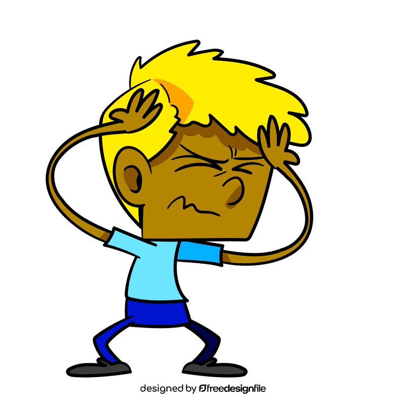 Headache strong cartoon clipart