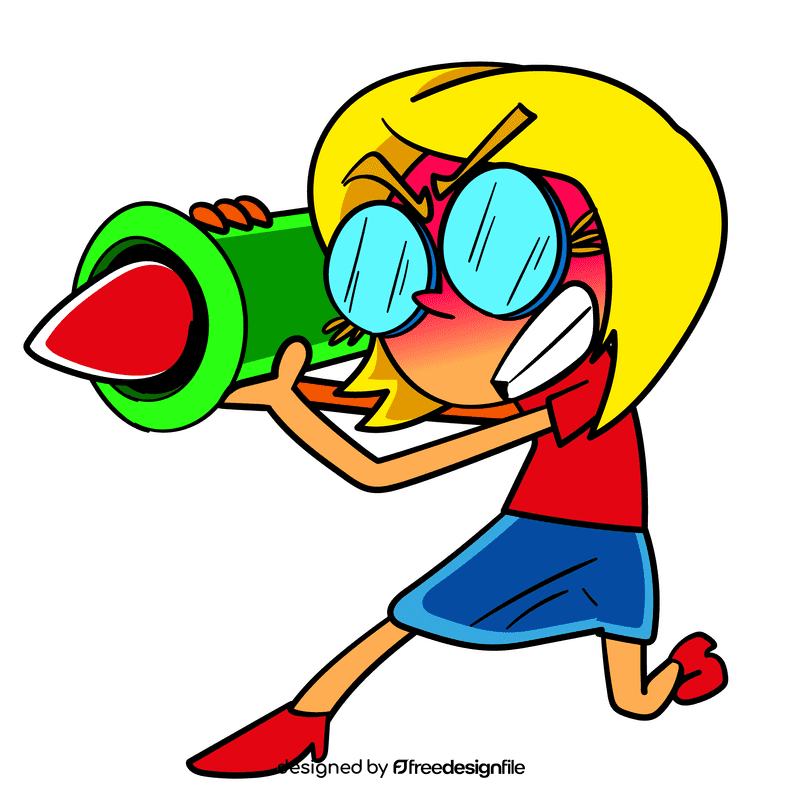 Little girl rage cartoon clipart