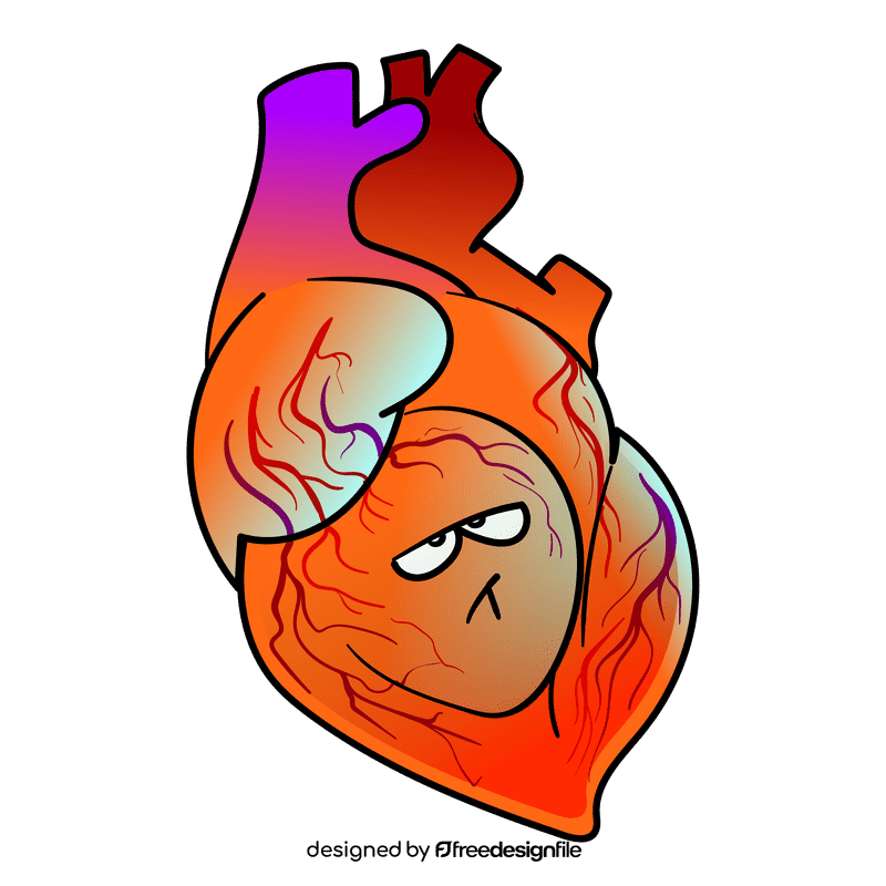 Human heart Realistic cartoon clipart