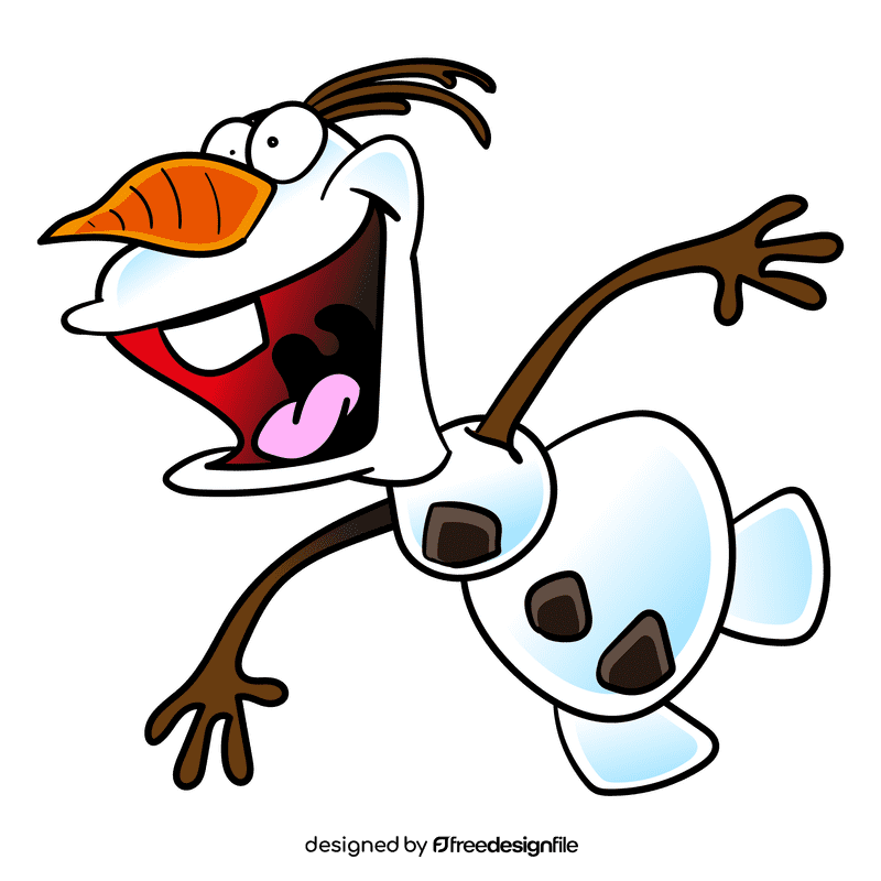 Olaf Frozen Jumping cartoon clipart